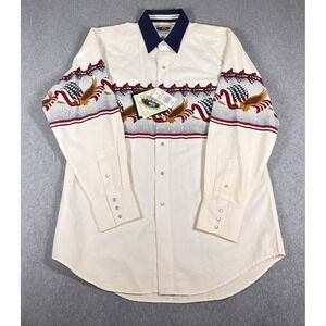 Cumberland Outfitters Pearl Snap‎ Shirt Mens Large EAGLES Long Sleeves NWT